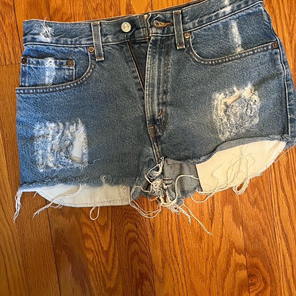 Distressed Denim Shorts